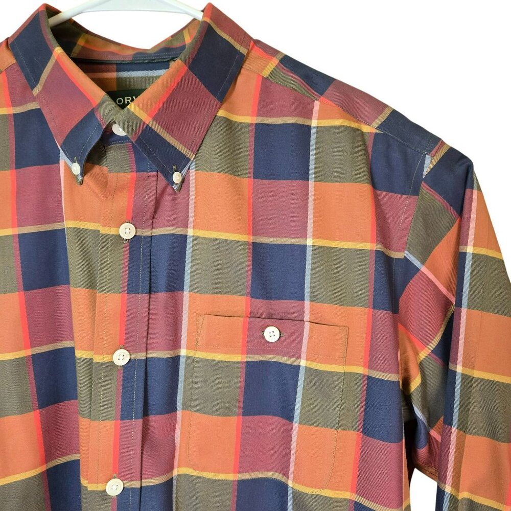 Orvis Mens Wrinkle-Free Madras Plaid Button-Down Shirt XL Vibrant Multicolor - Picture 3 of 12